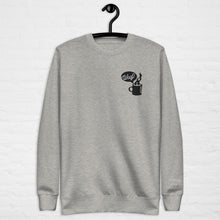 Load image into Gallery viewer, Barking Mug Sweatshirt Grey Hanging Front