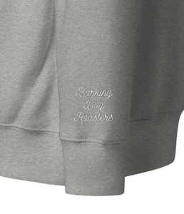 Barking Mug Sweatshirt Grey Close up sleeve
